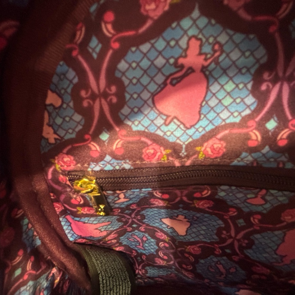Loungefly Belle Stained Glass Mini Backpack - Pink, Cream & Yellow - Picture 7 of 7